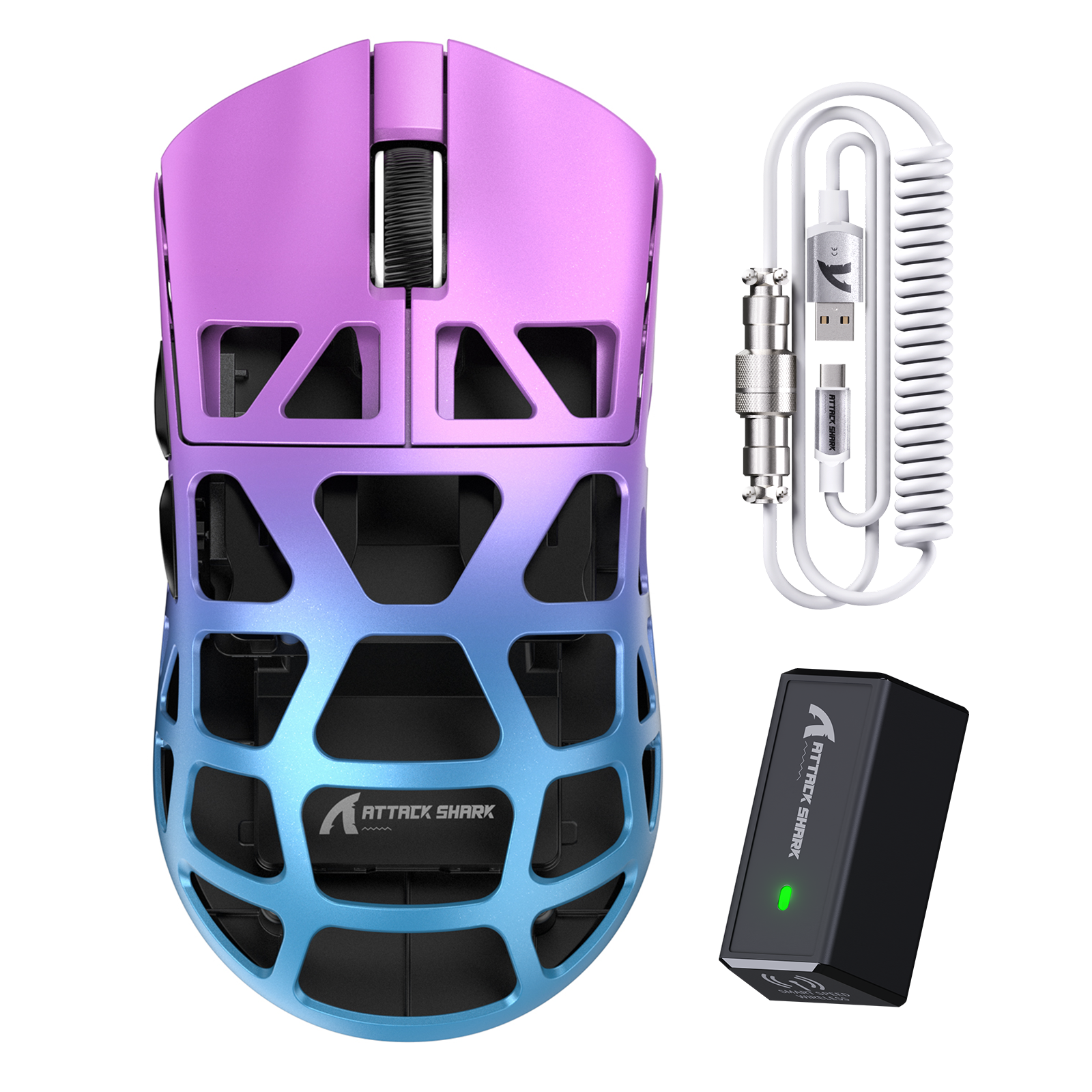 ATTACK SHARK R3 Magnesiumlegierung Gaming-Maus 8K mit C06 Spiralkabel
