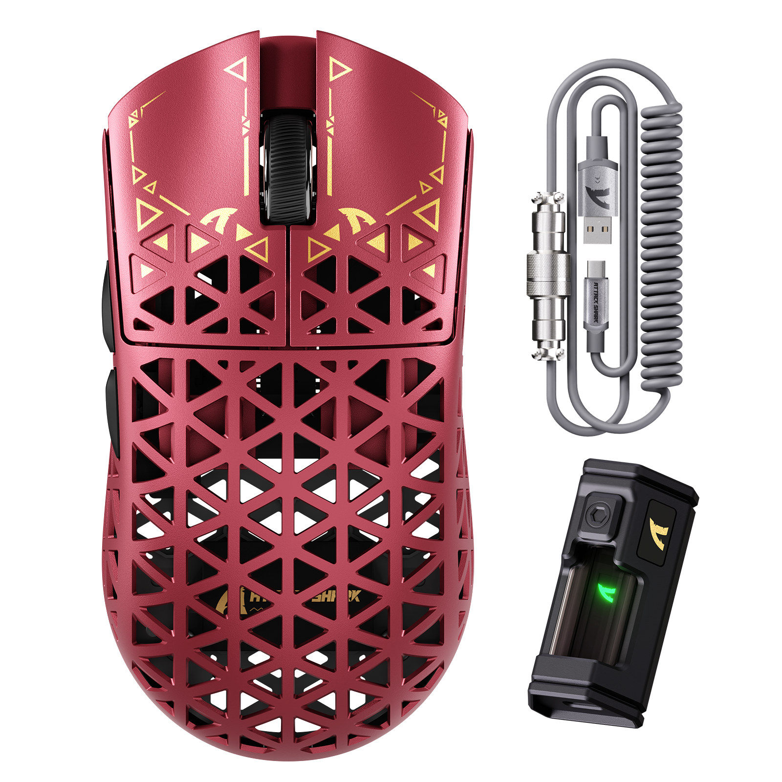 ATTACK SHARK R5 ULTRA Carbonfaser Kabellose 8K PAW3950MAX Gaming-Maus mit 8K Spiralkabel