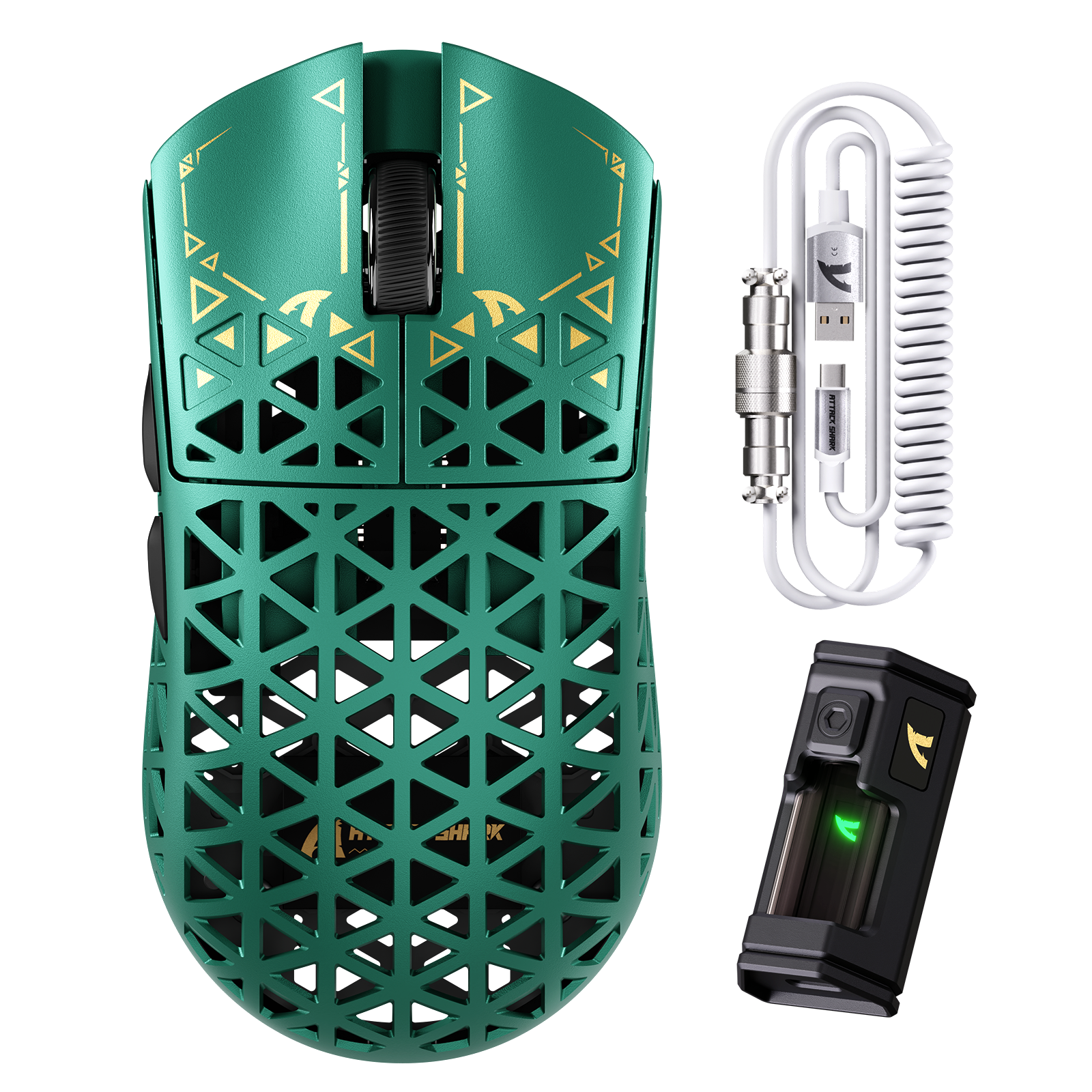 ATTACK SHARK R5 ULTRA Carbonfaser Kabellose 8K PAW3950MAX Gaming-Maus mit 8K Spiralkabel