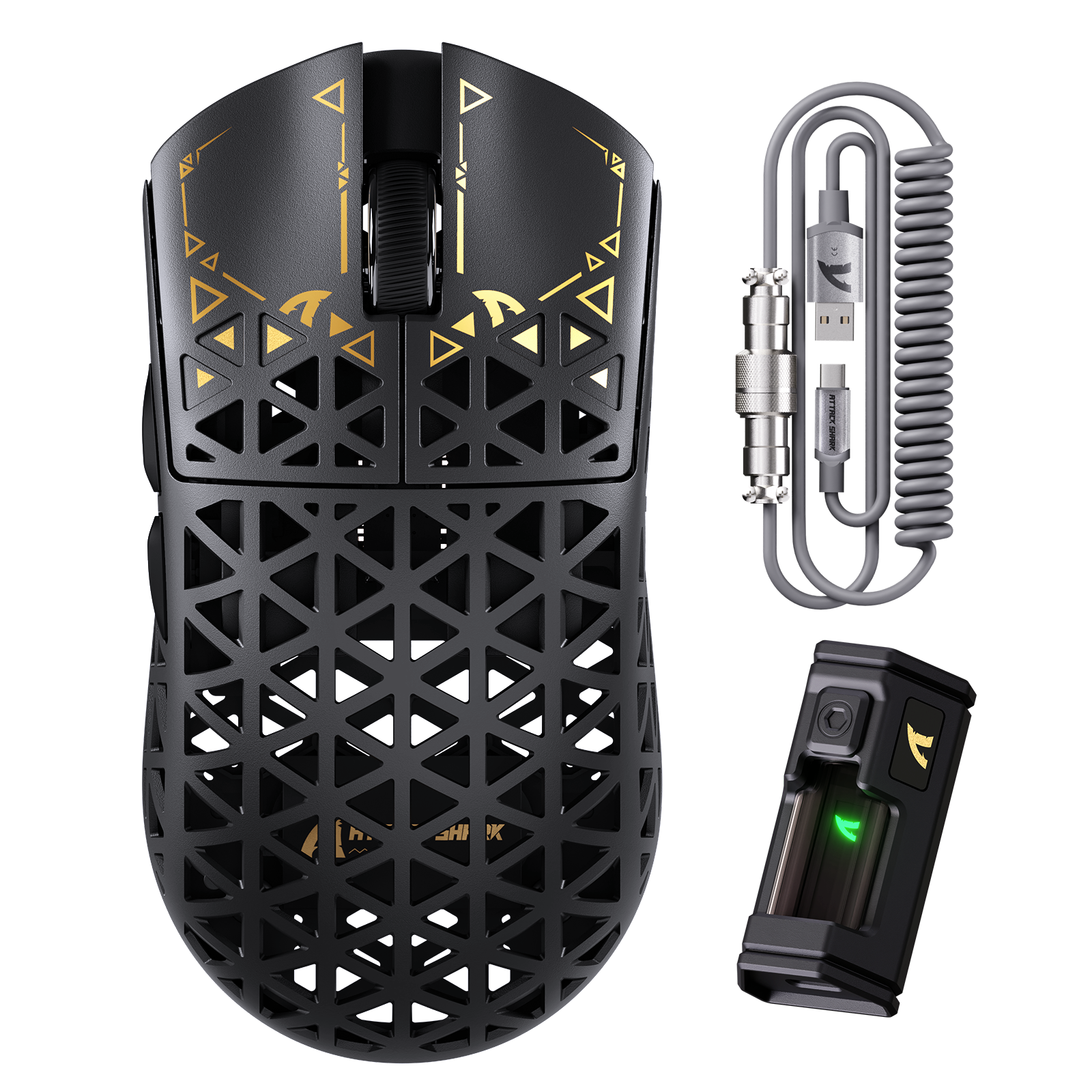 ATTACK SHARK R5 ULTRA Carbonfaser Kabellose 8K PAW3950MAX Gaming-Maus mit 8K Spiralkabel