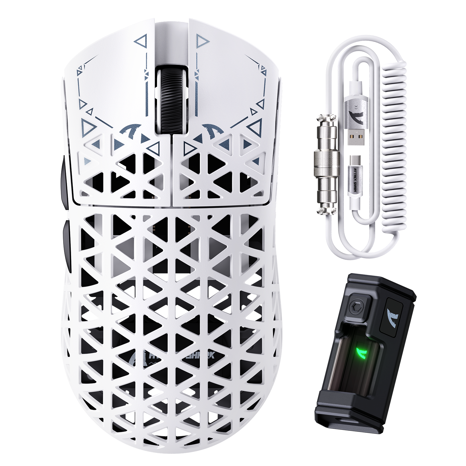 ATTACK SHARK R5 ULTRA Carbonfaser Kabellose 8K PAW3950MAX Gaming-Maus mit 8K Spiralkabel