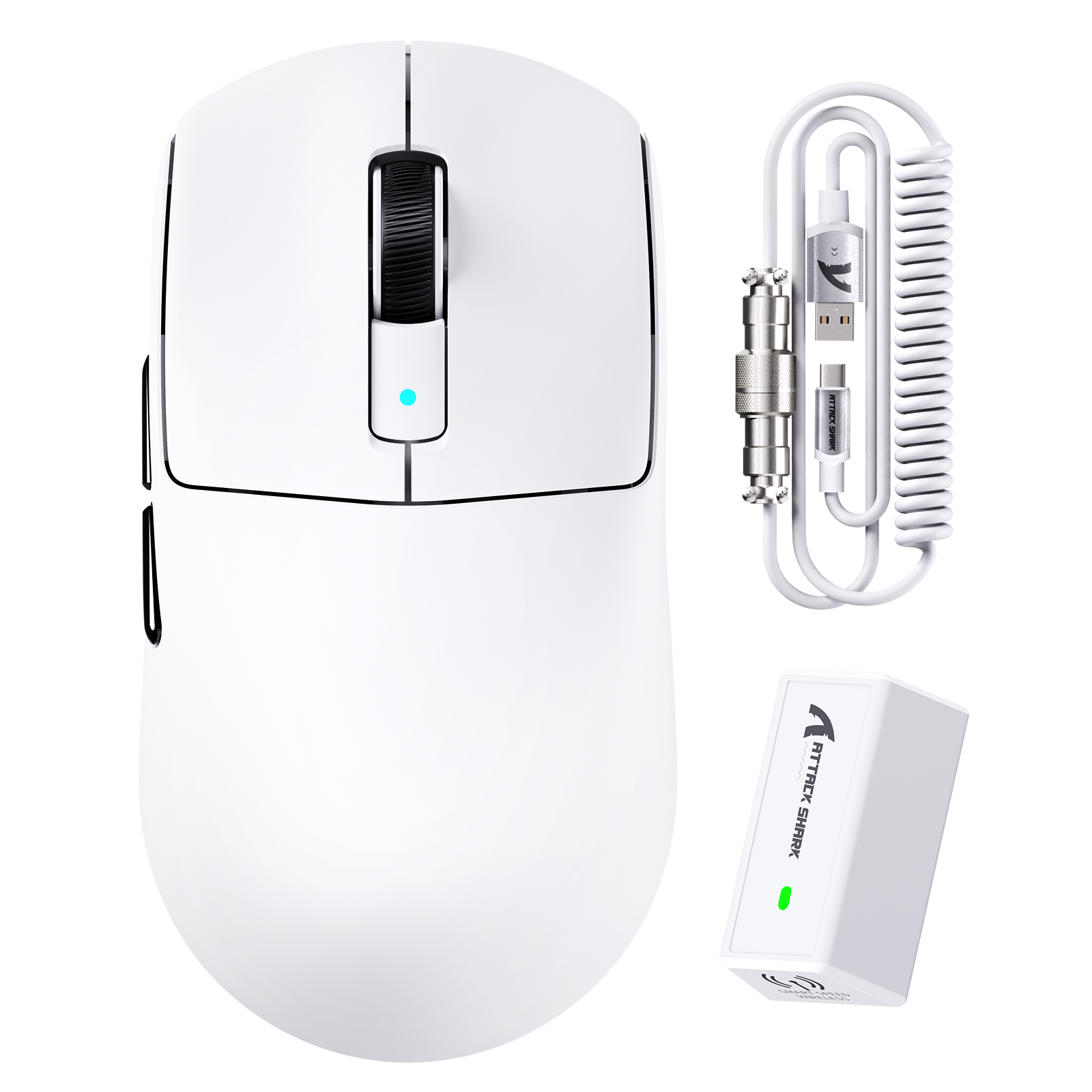 ATTACK SHARK R6 LIGHTSPEED Kabellose Gaming-Maus mit C06 Spiralkabel