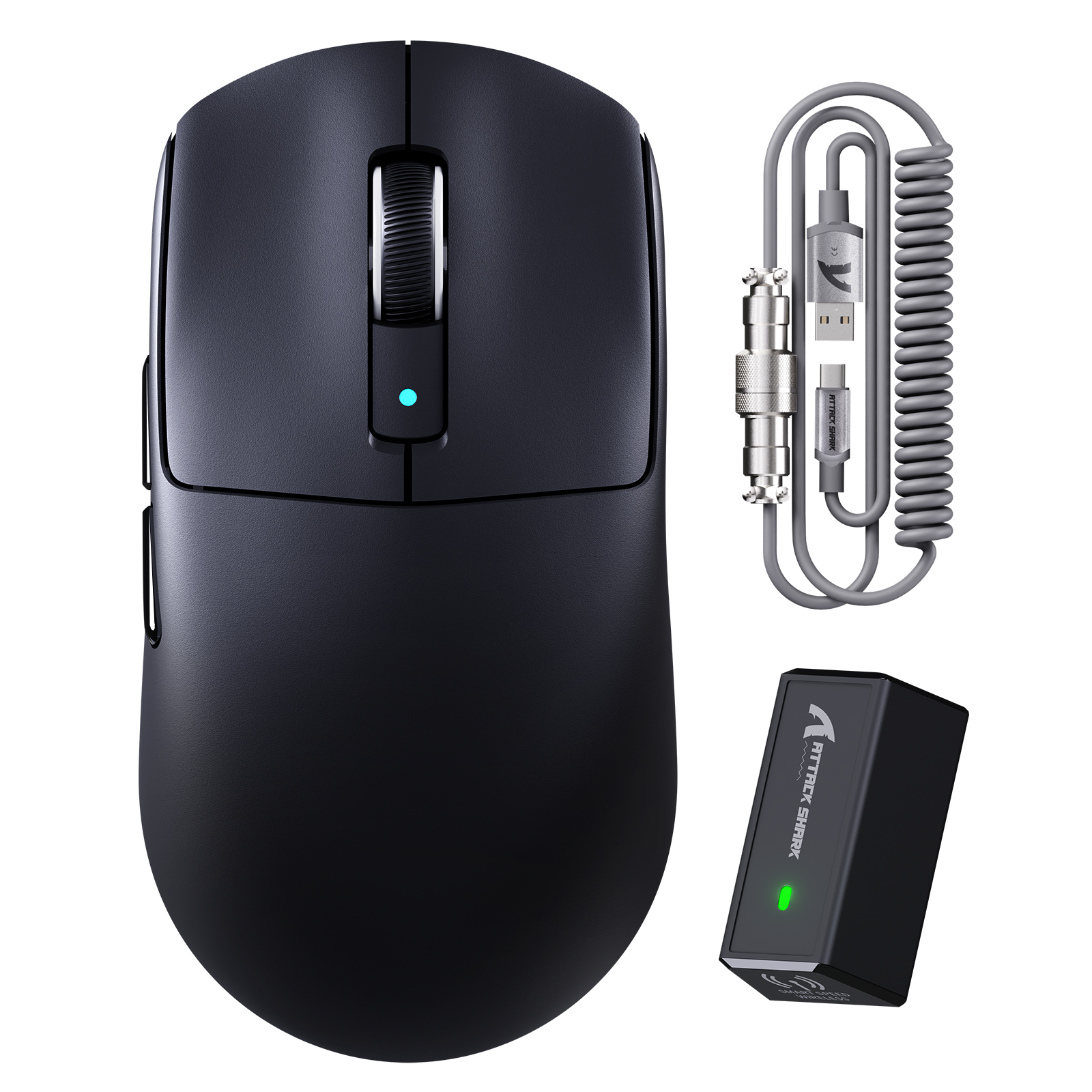 ATTACK SHARK R6 LIGHTSPEED Kabellose Gaming-Maus mit C06 Spiralkabel