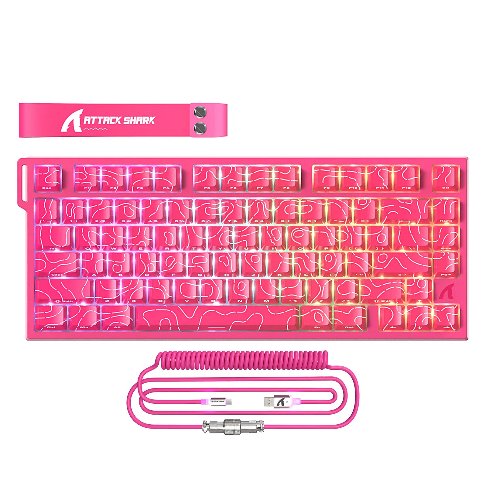 ATTACK SHARK R82 HE Kabelgebundene 75% Gaming-Tastatur mit C01ULTRA LED-Kabel