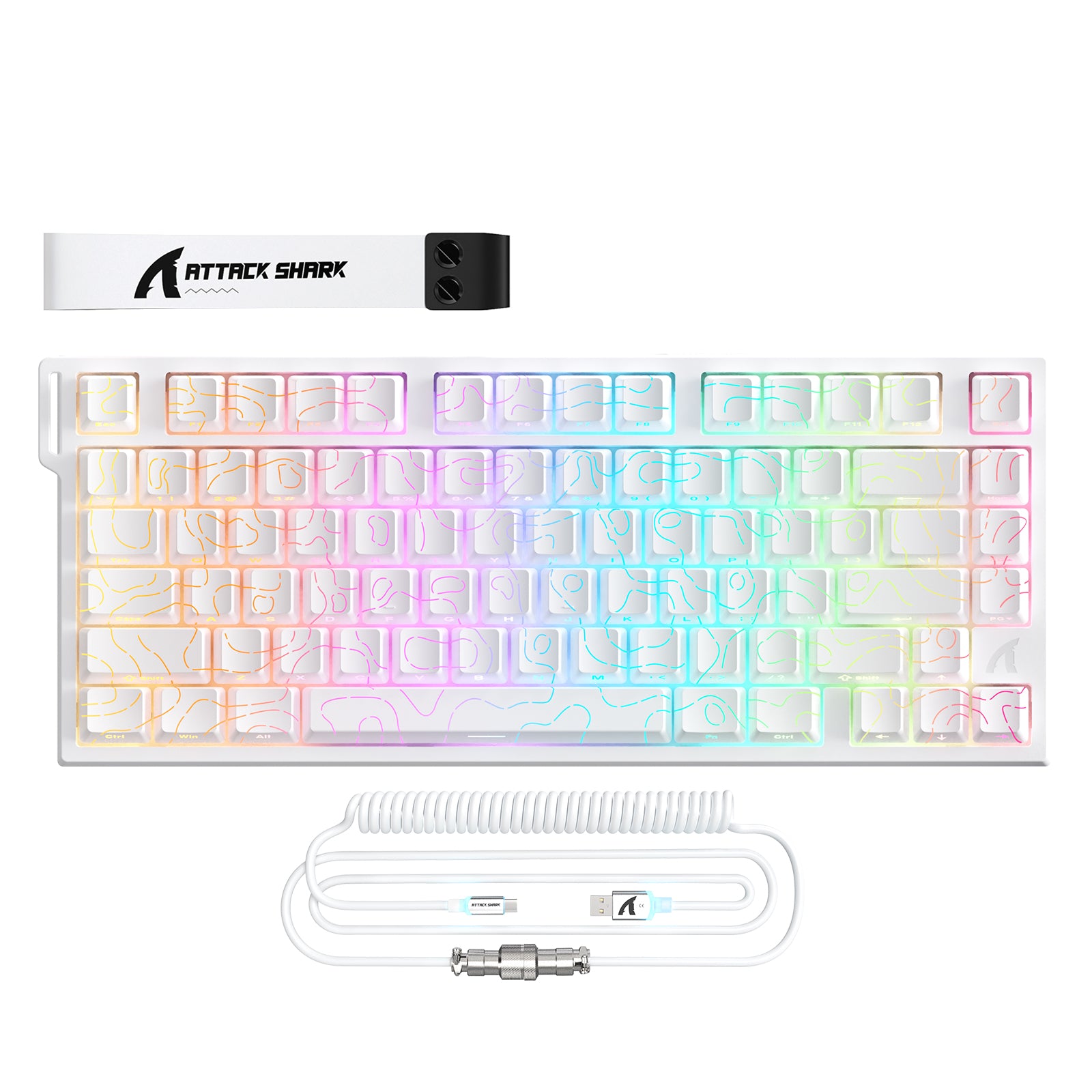 ATTACK SHARK R82 HE Kabelgebundene 75% Gaming-Tastatur mit C01ULTRA LED-Kabel