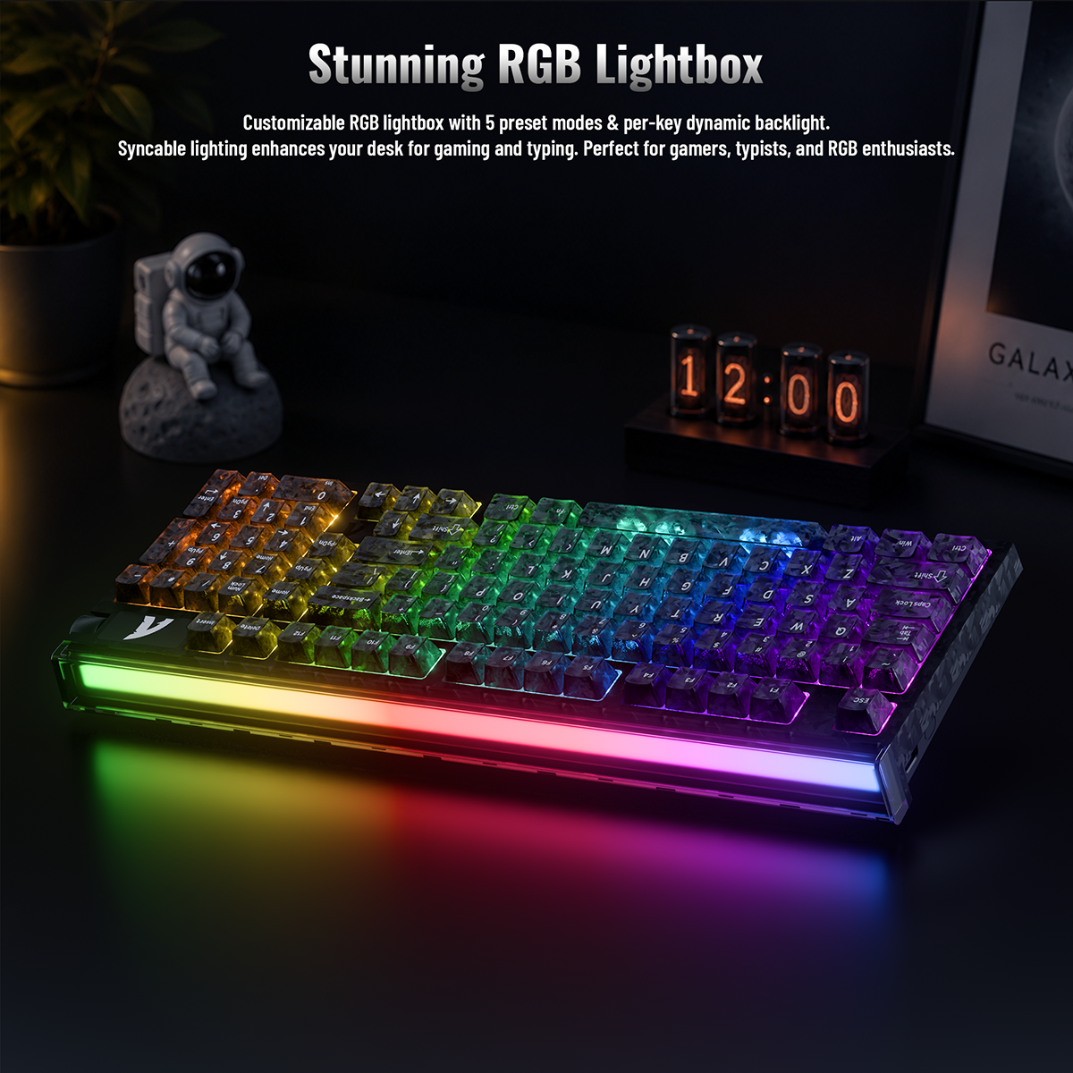 ATTACK SHARK R98 HE Carbonfaser-Kabelgebundene Tastatur mit schnellem Auslöser, magnetischem Schalter und C01 Ultra RGB Spiralkabel