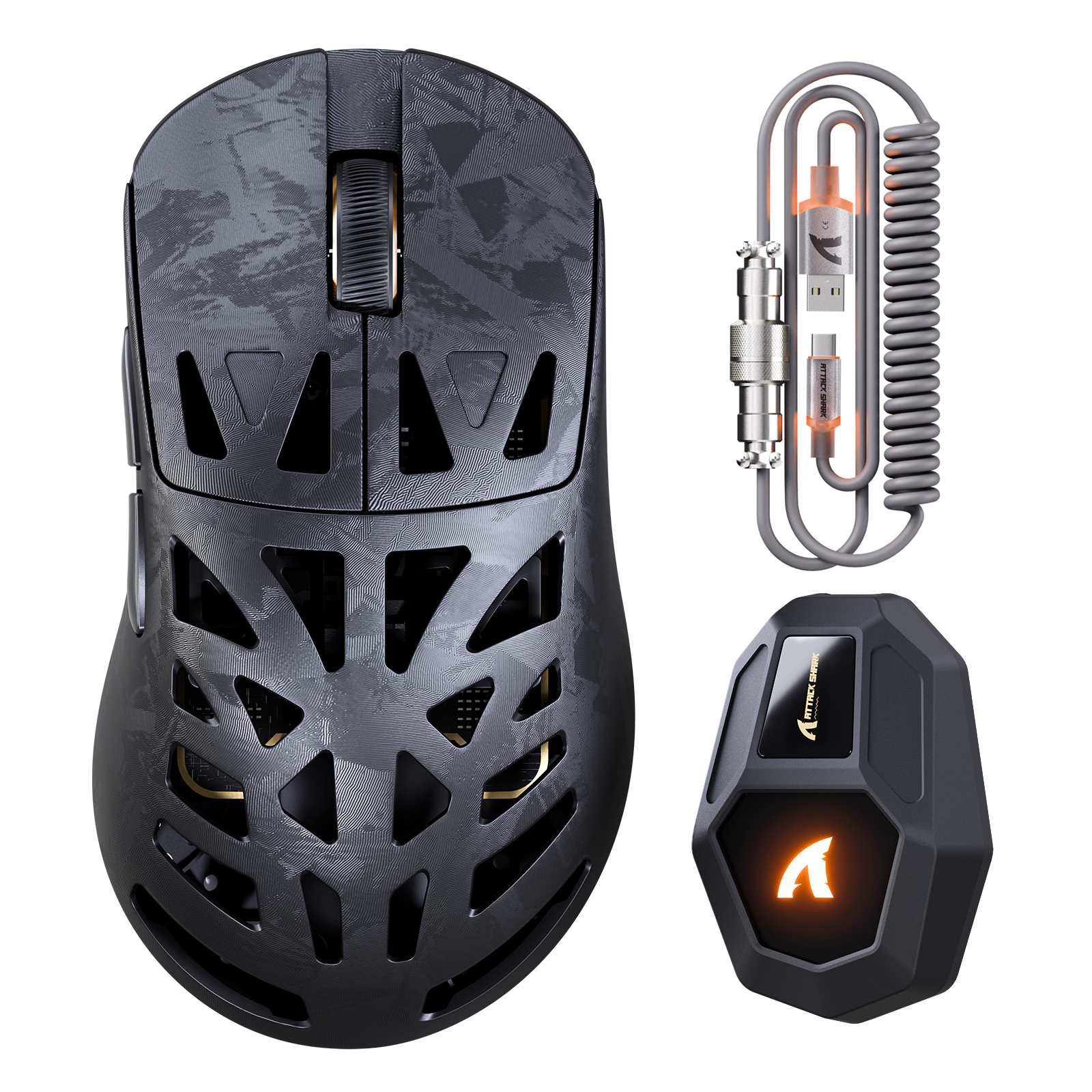 ATTACK SHARK RS6 ULTRA Carbonfaser kabellose Gaming-Maus mit PAW3955MAX