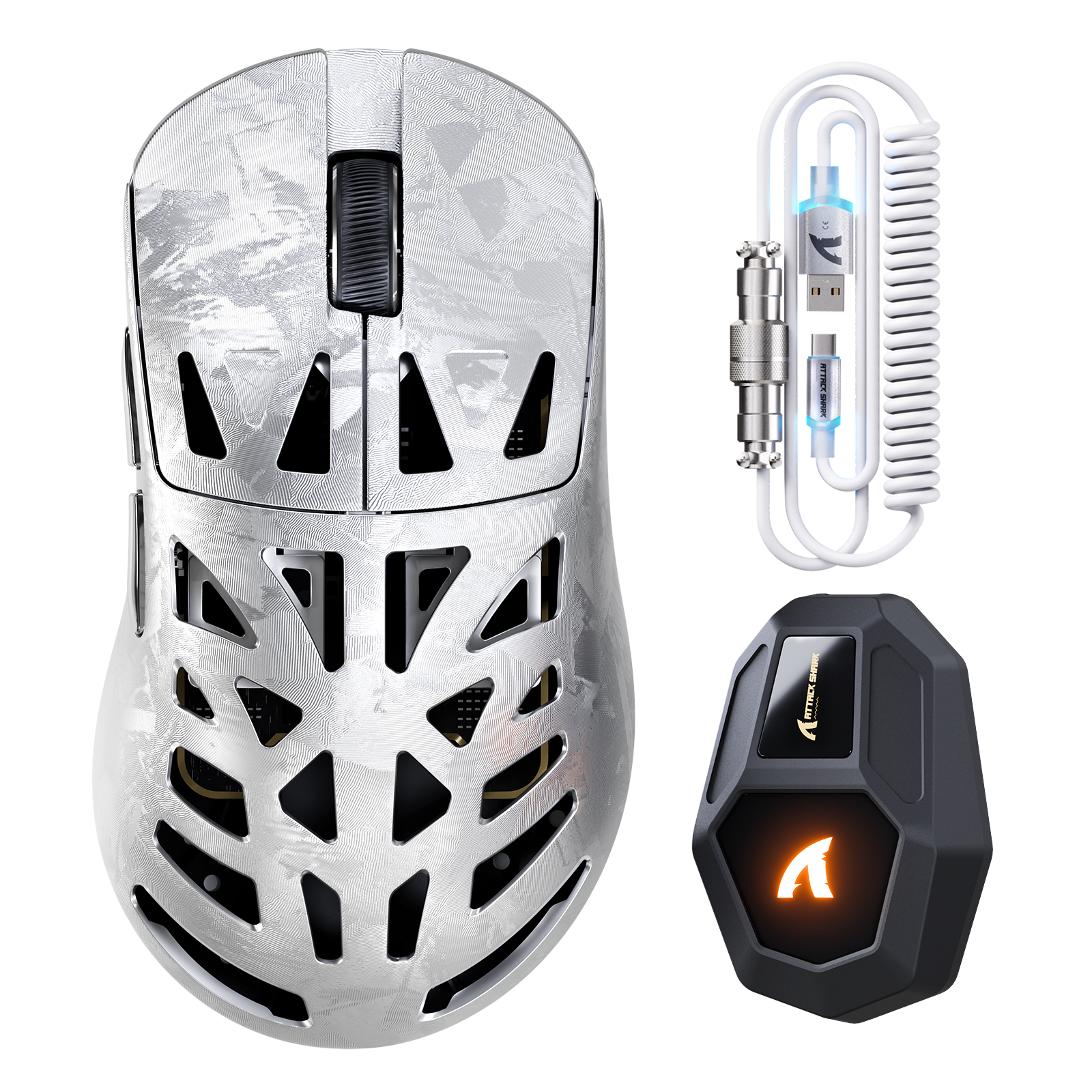 ATTACK SHARK RS6 ULTRA Carbonfaser kabellose Gaming-Maus mit PAW3955MAX