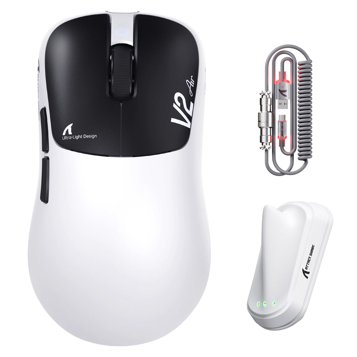 ATTACK SHARK V2 AIR PAW3955MAX Ergonomische kabellose Gaming-Maus