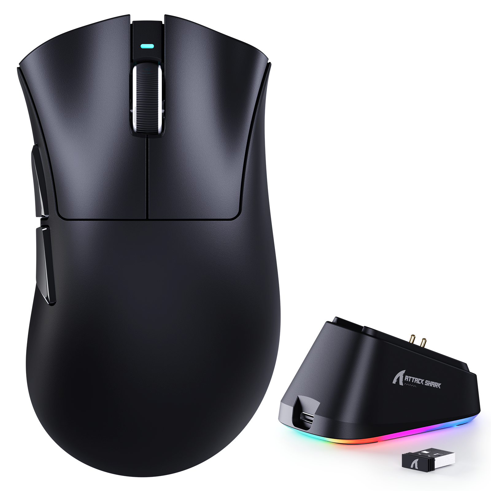 ATTACK SHARK V3PRO Ultra-Leichte Tri-Mode Gaming-Maus mit Ladestation