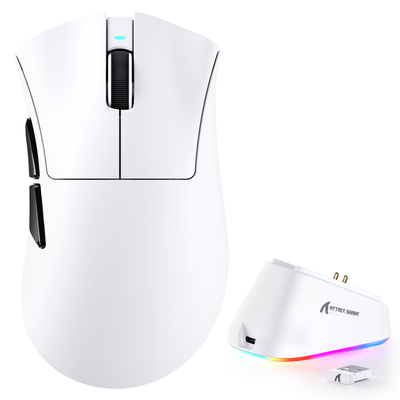 ATTACK SHARK V3 PRO Ultra-Leichte Gaming-Maus mit drei Modi und Ladestation