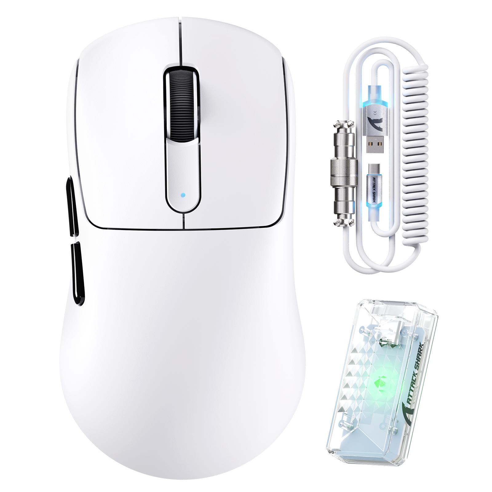 ATTACK SHARK V5 8KHz Kabellose PAW3950MAX Gaming-Maus mit C06 Ultra Kabel