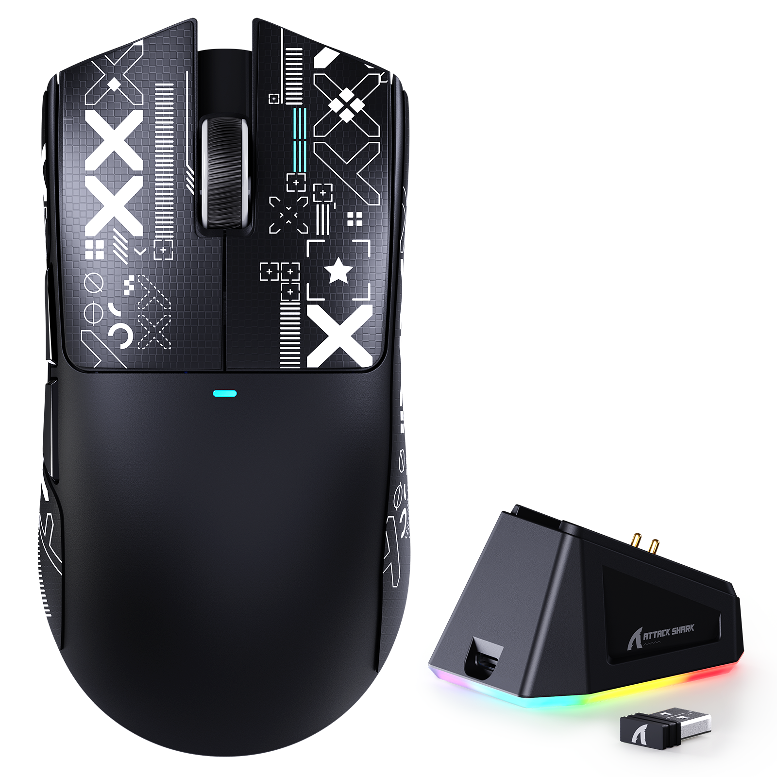 ATTACK SHARK X11 Kabellose Gaming-Maus mit Ladestation