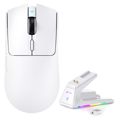ATTACK SHARK X1 Tri-Modus Gaming-Maus mit Touchpad RGB Ladestation PAW3395PRO Sensor