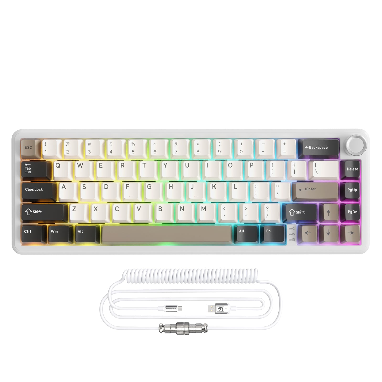 ATTACK SHARK X66 Kabellose mechanische Tastatur mit 8K-Spiralkabel