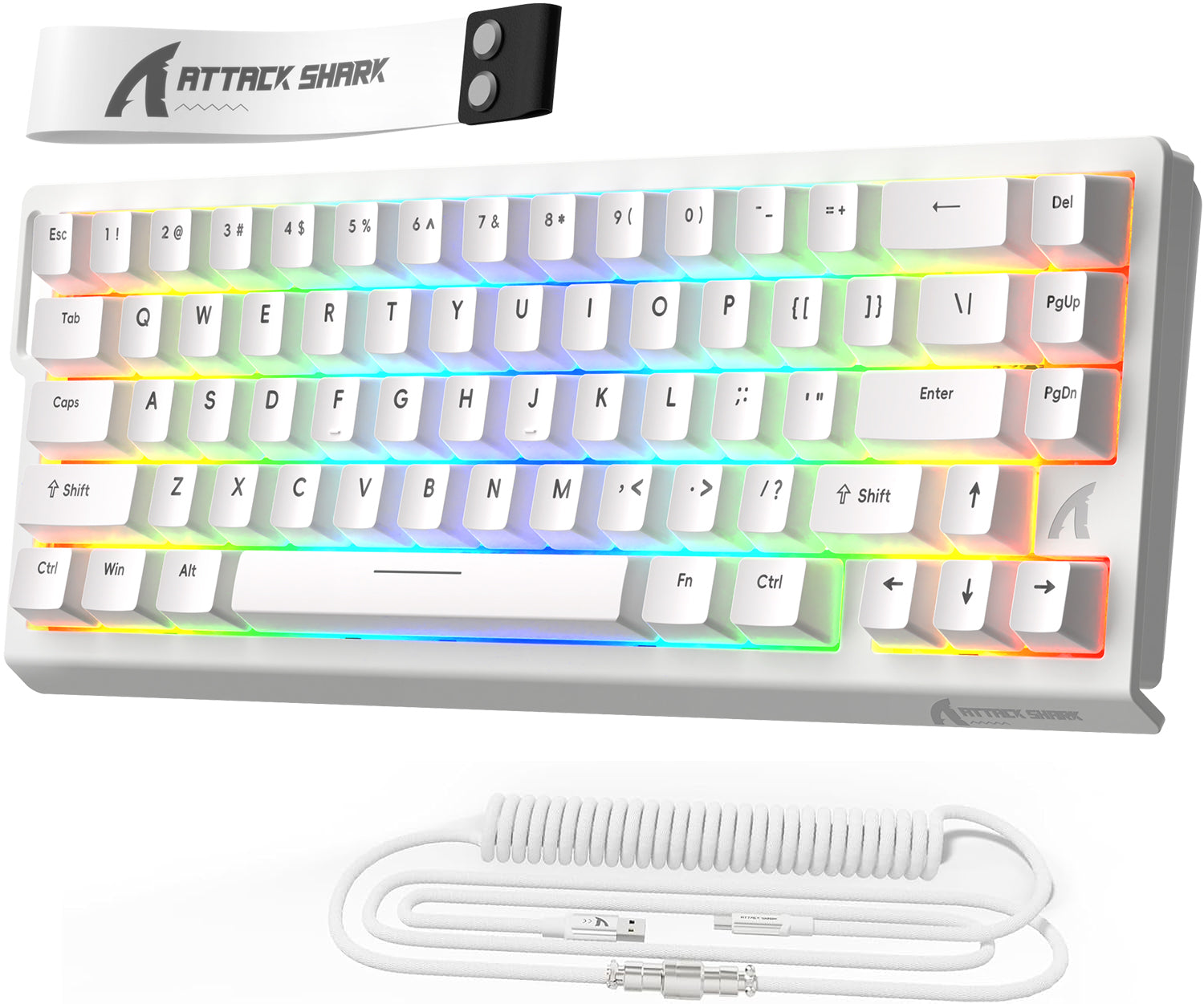 ATTACK SHARK X68 HE Rapid Trigger-Tastatur mit Magnetschalter und C01PRO-Spiralkabel