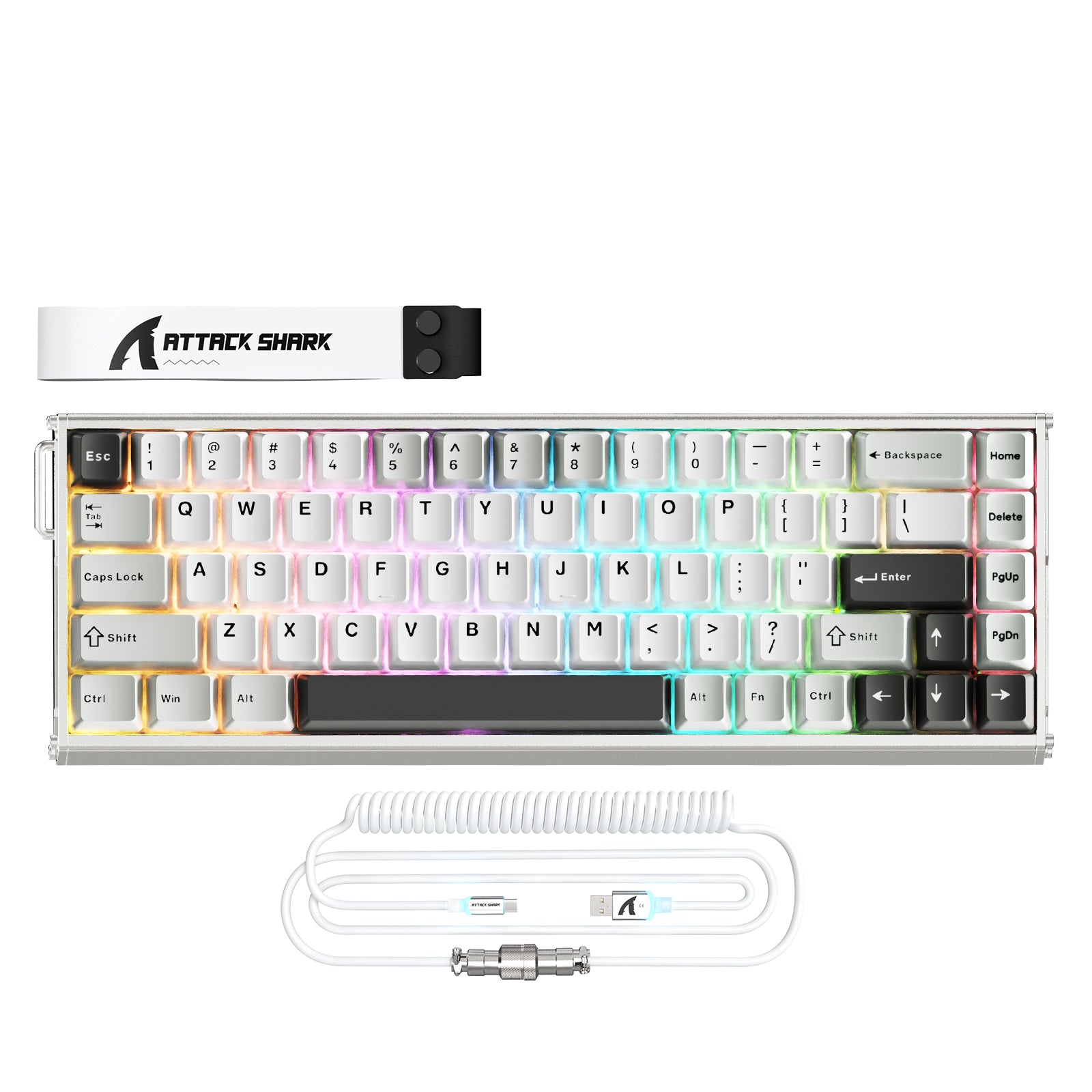 ATTACK SHARK X68MAX HE Rapid Trigger CNC-Aluminium-Tastatur mit Magnetschalter und C01Ultra RGB-Spiralkabel