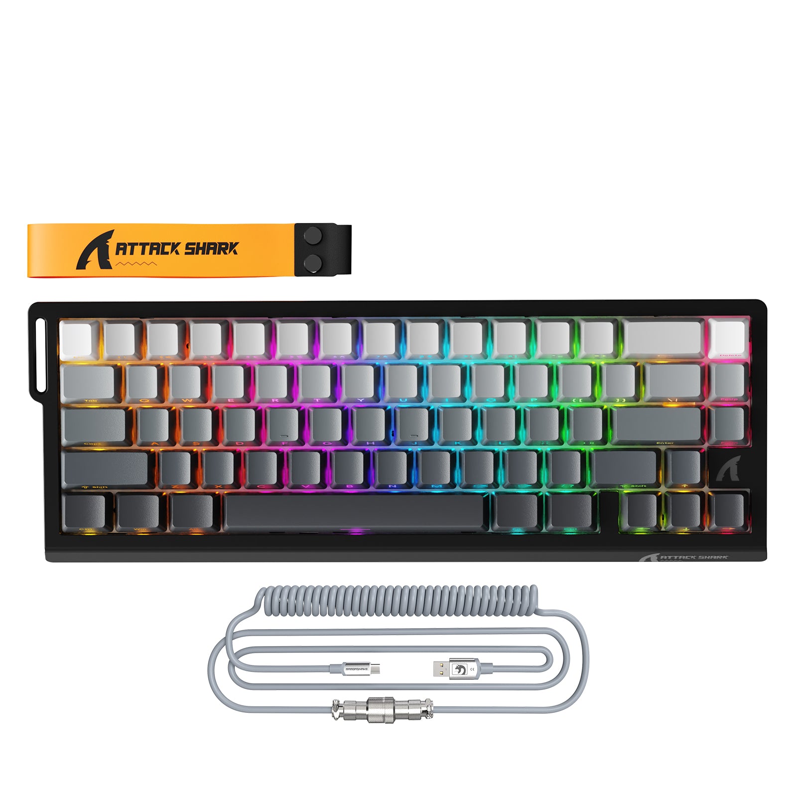 ATTACK SHARK X68PRO HE Kabellose Rapid Trigger Tastatur mit Spiralkabel