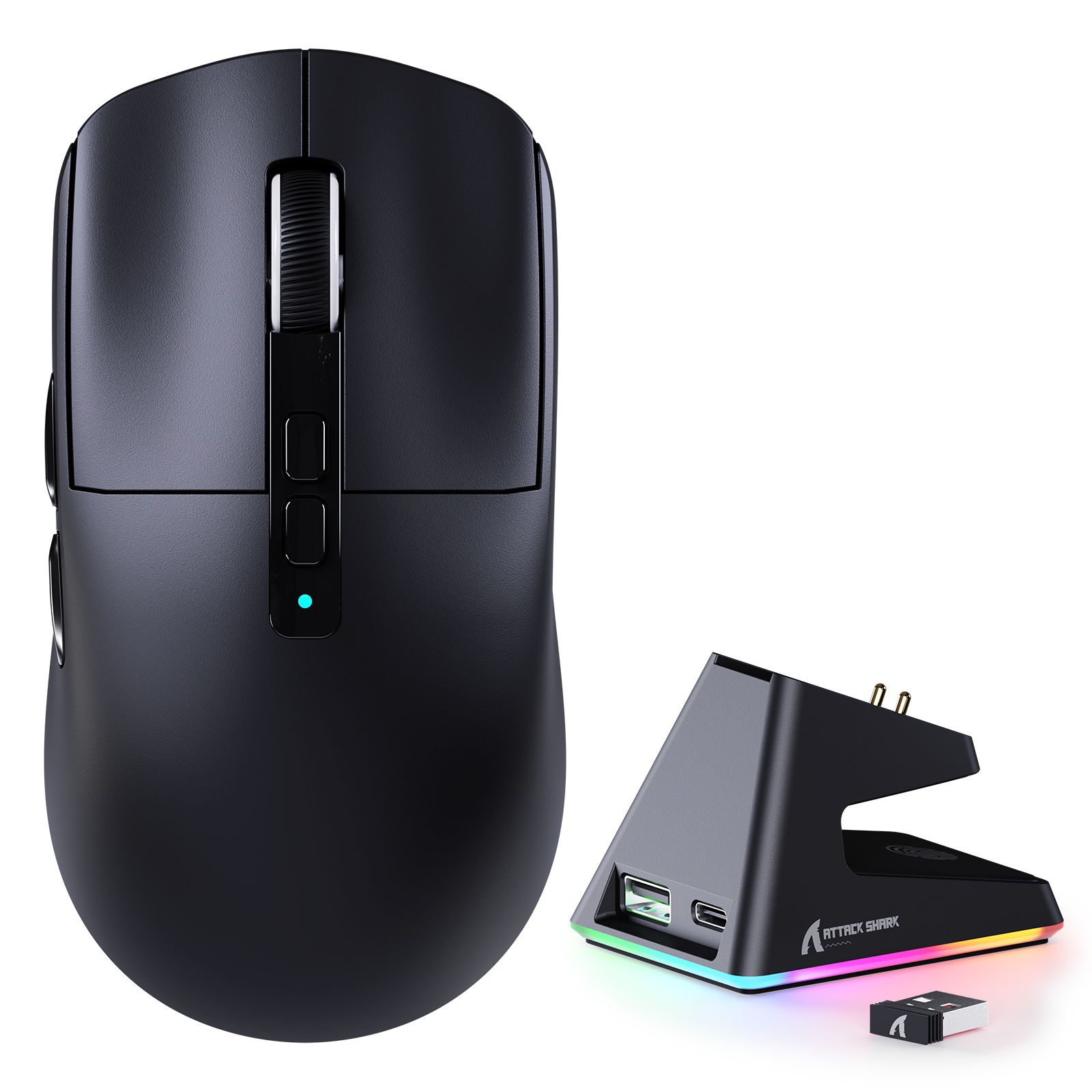 ATTACK SHARK X6 Gaming-Maus mit drei Modi und Ladestation