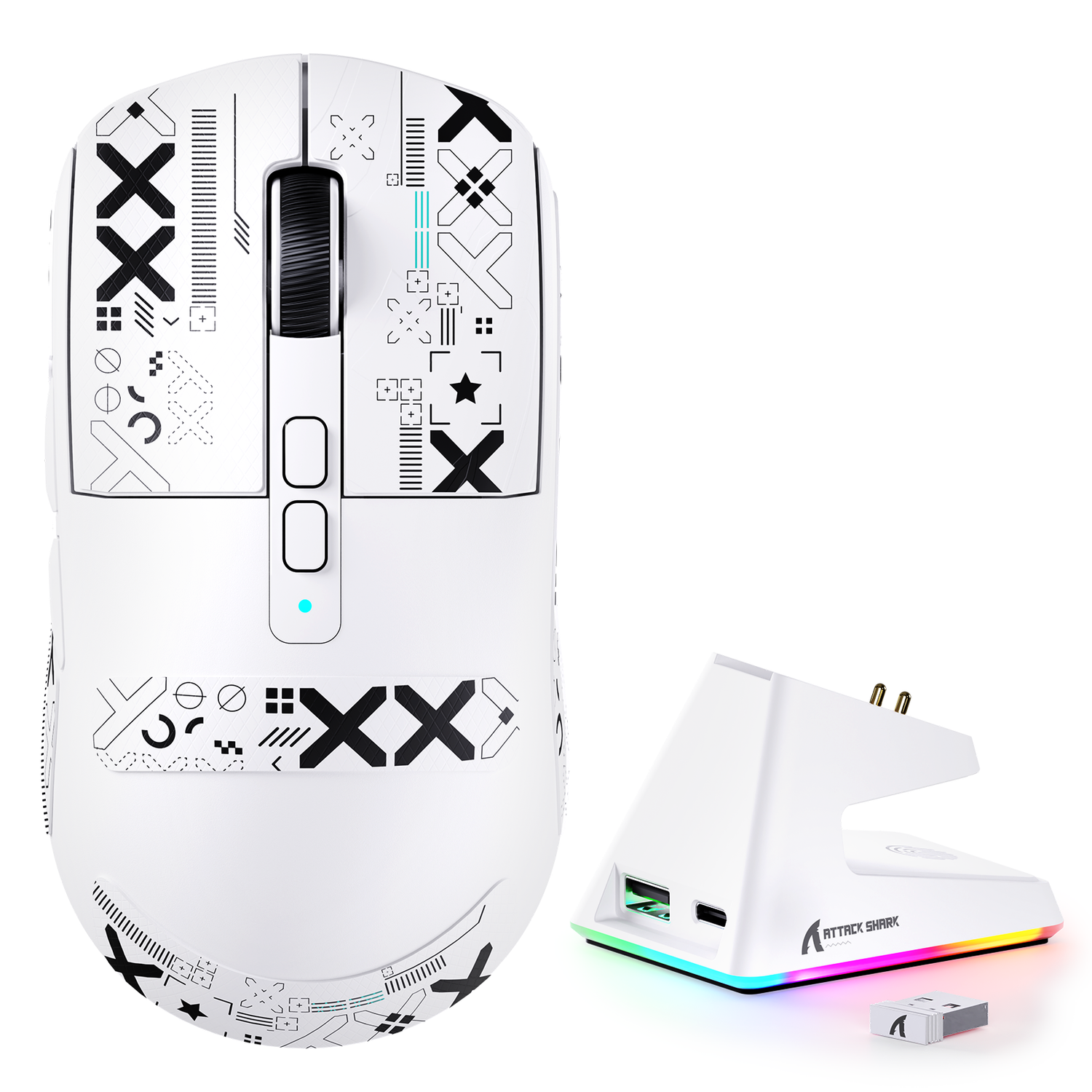ATTACK SHARK X6 Gaming-Maus mit drei Modi und Ladestation