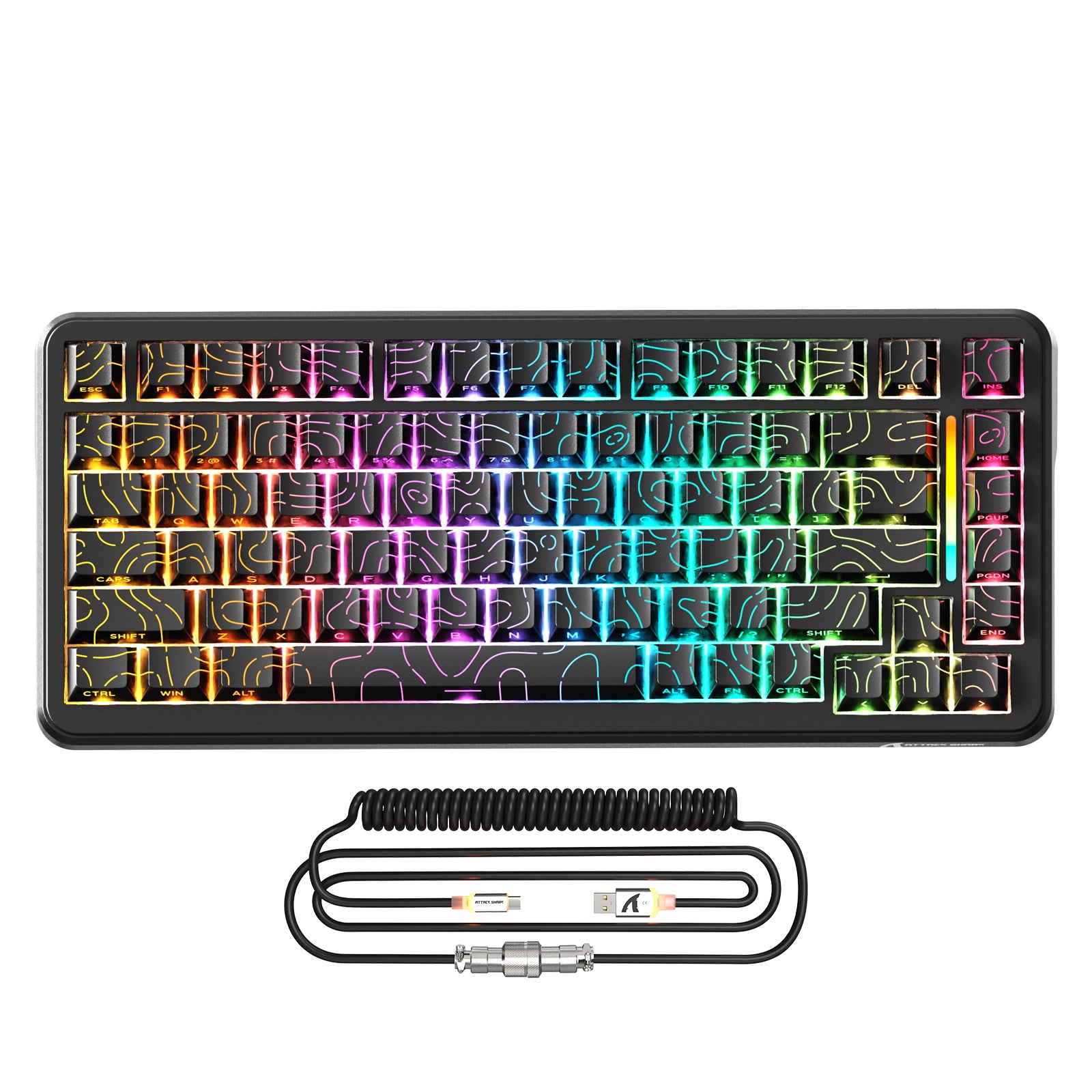 ATTACK SHARK X82PRO HE Magnetische Tastatur mit C01Ultra RGB Spiralkabel