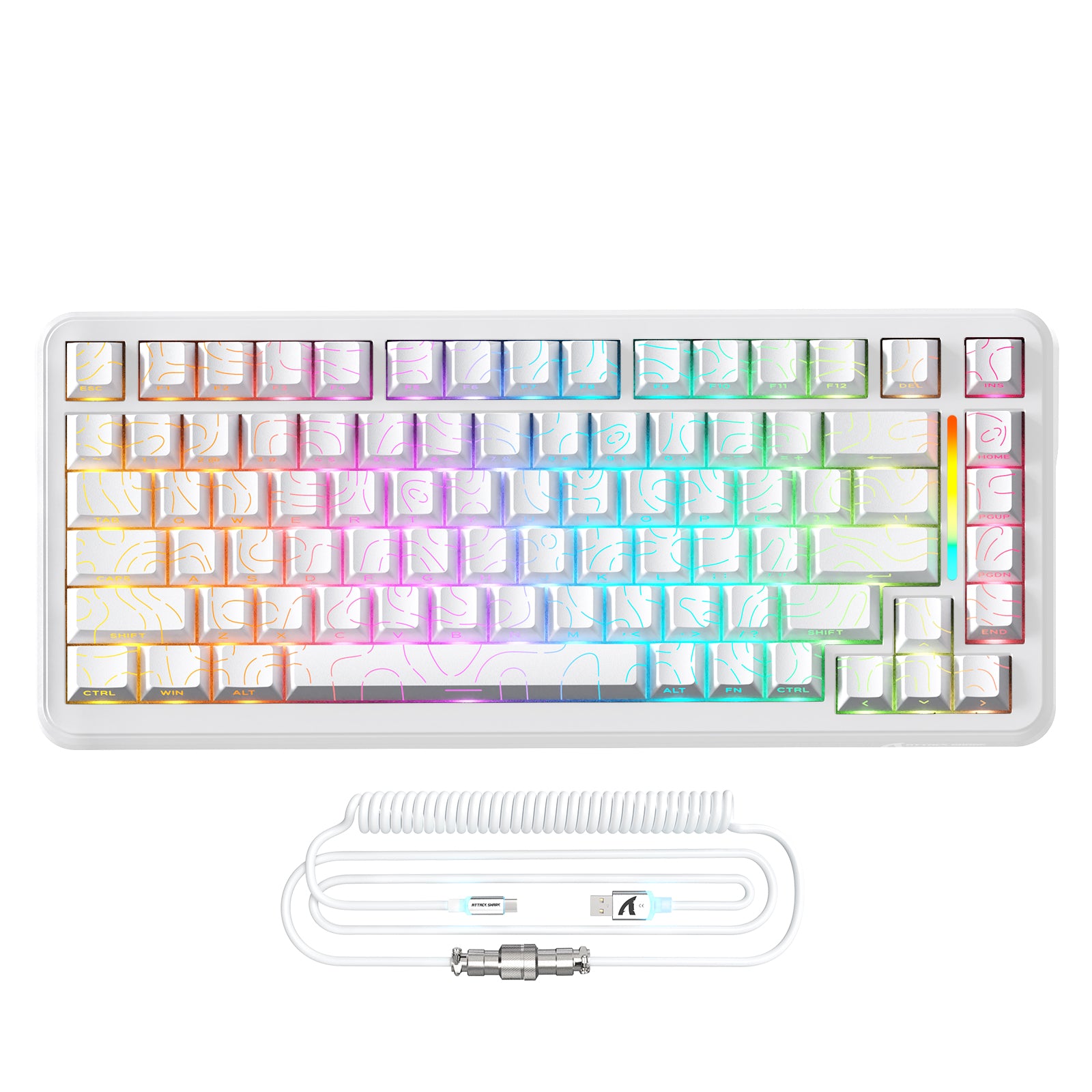 ATTACK SHARK X82PRO HE Magnetische Tastatur mit C01Ultra RGB Spiralkabel