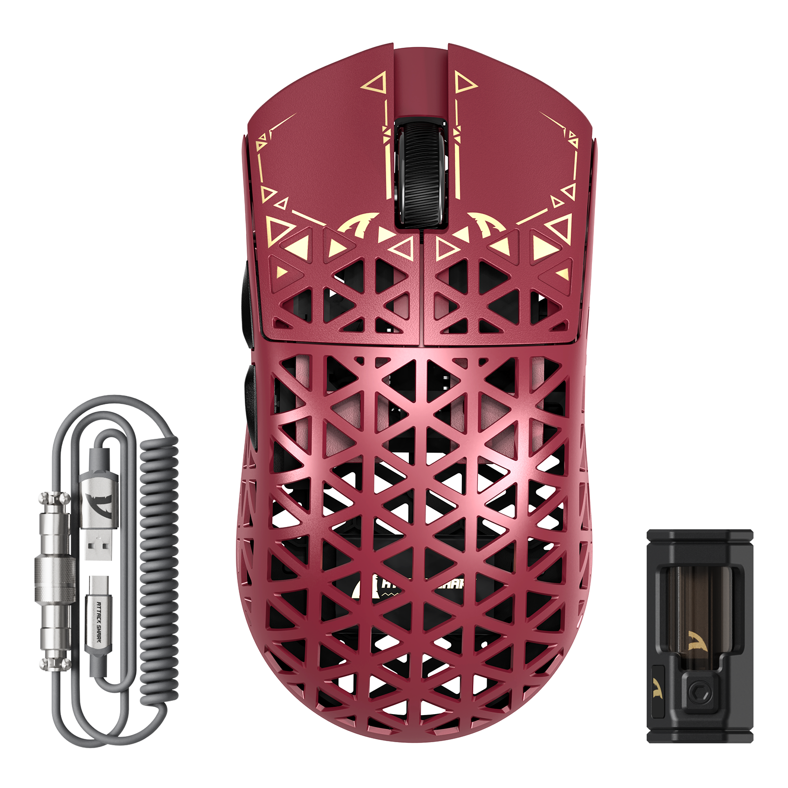 ATTACK SHARK R5 Ultra Carbon Fiber Wireless 8K PAW3950MAX Gaming Mouse with 8K Coiled Cable